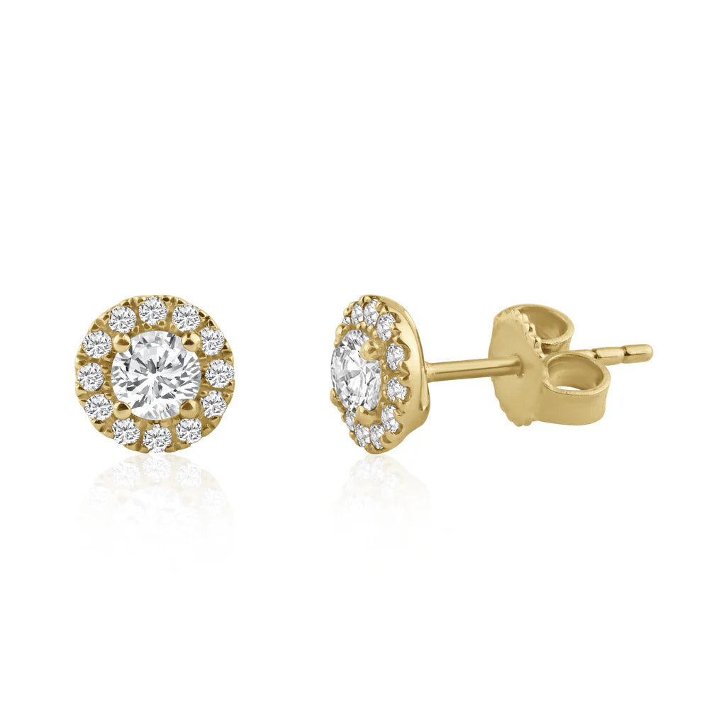 .57ct Diamond Stud Earrings in 14K Yellow Gold