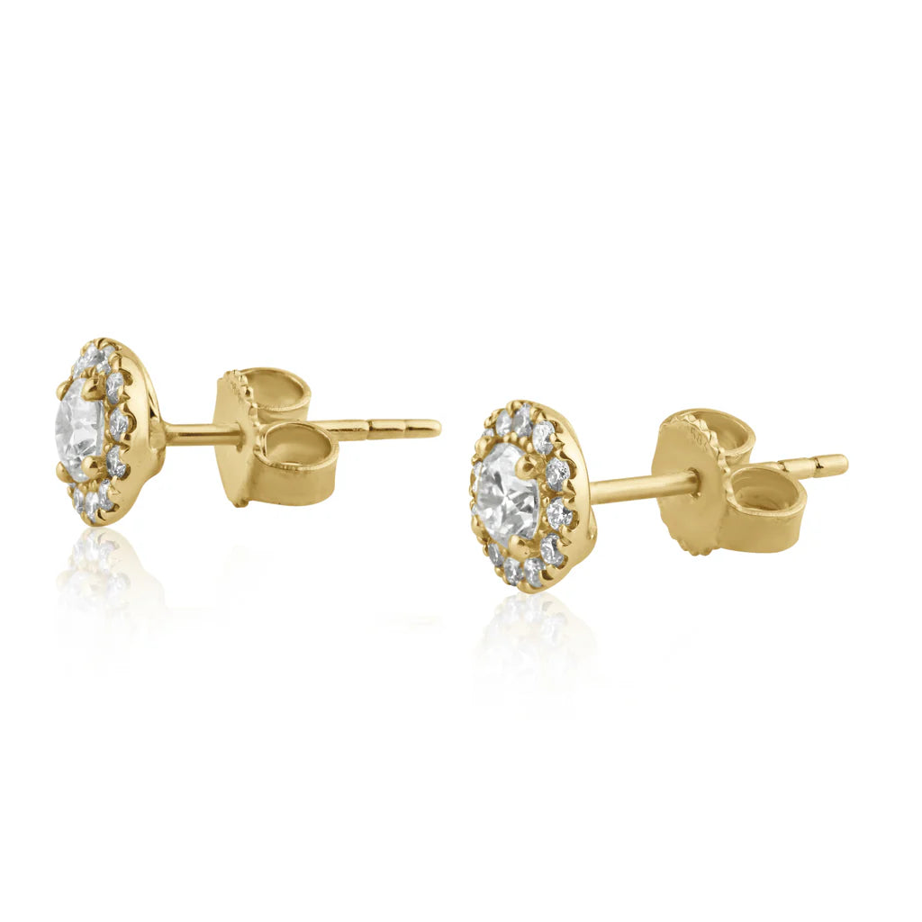 .57ct Diamond Stud Earrings in 14K Yellow Gold