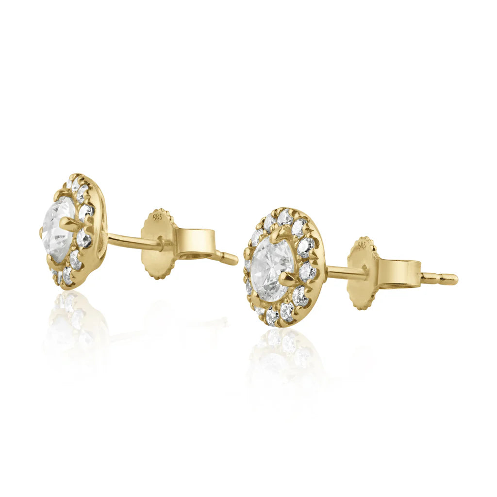1.04ct Diamond Stud Earrings in 14K Yellow Gold