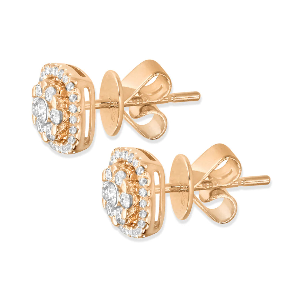 .43ct Diamond Stud Earrings in 14K Rose Gold