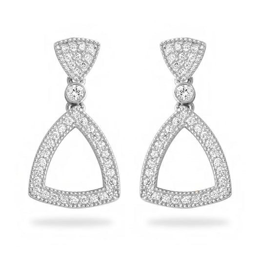 .37ct Pure Diamond Triangle Earrings in 14K White Gold