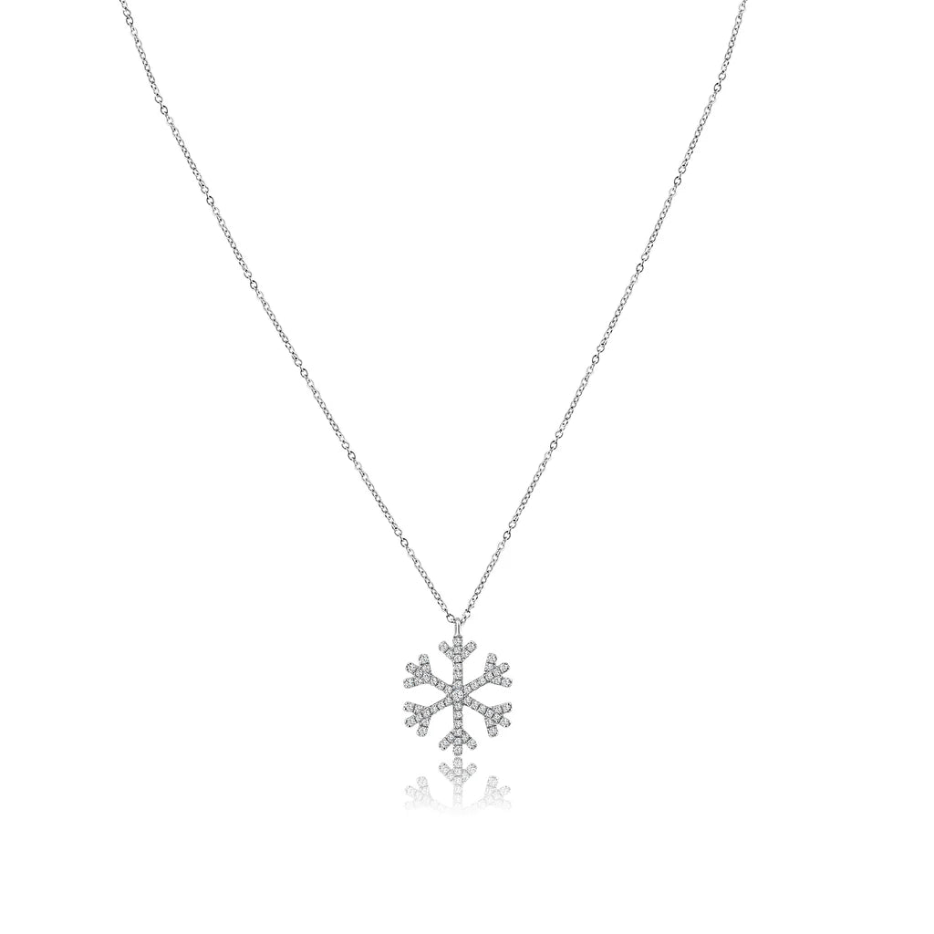 .15ct Diamond Snowflake Pendant in 14K White Gold