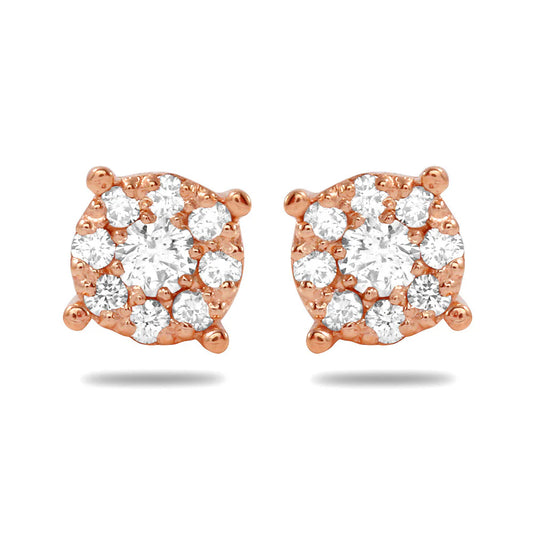 .24ct Diamond Stud Earrings in 14K Rose Gold
