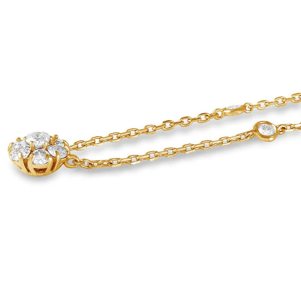 .76ct Invisible Diamond Necklace in 14K Yellow Gold